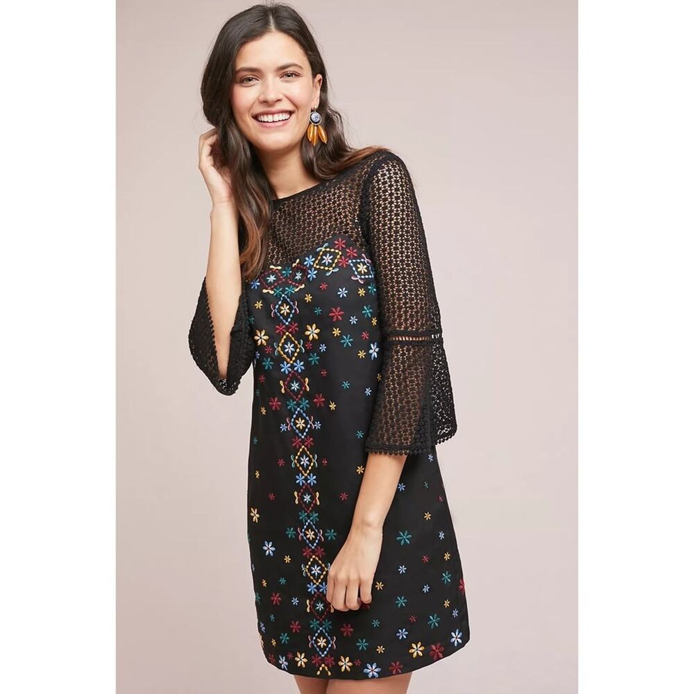 Anthropologie Akemi + Kin Maud Embroidered Shift Dress